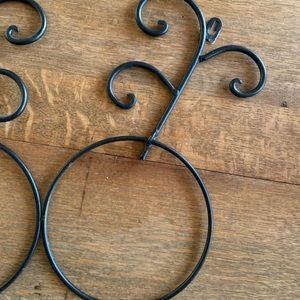 Pair of iron bath towel holders